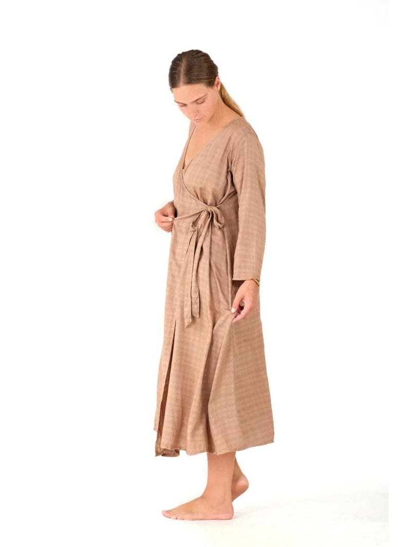 Santo Organic Sugarcane Wrap Dress - Coconut DRESSES Zaya & Kai 