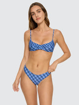 High Speed Check Reversible Classic Bikini Bottom - Guardian Navy SWIM BOTTOMS THRILLS 