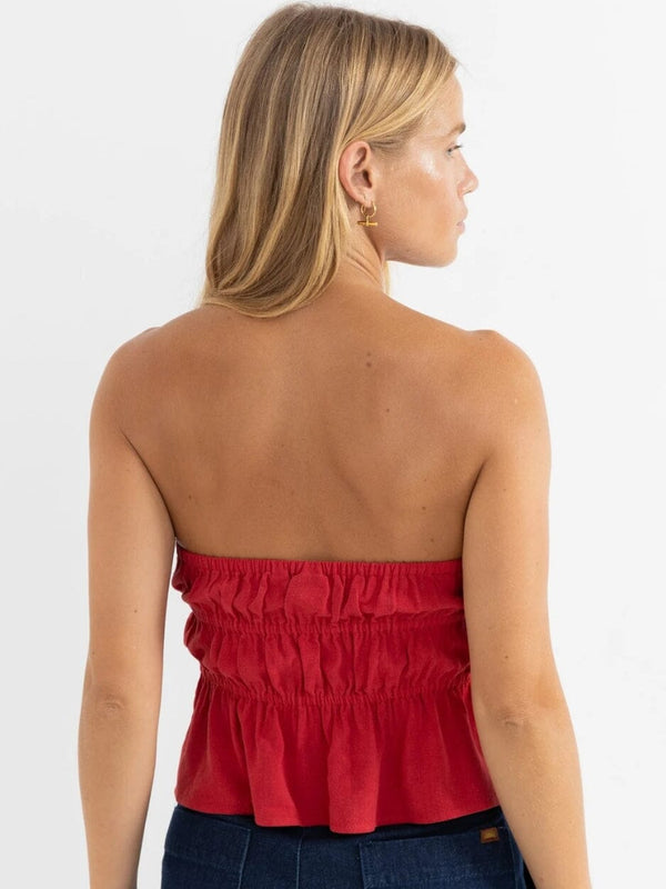 Nadia Strapless Top - Fire TOP RHYTHM 