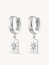 Starry Night Silver Huggies EARRINGS TONIMAY 