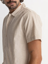 Classic Linen SS Shirt - Sand BUTTON UP RHYTHM 