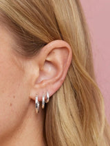 Textured Silver Huggies - Large EARRINGS TONIMAY 