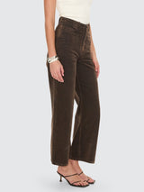 Holly High Rise Flocked Denim Jean - Dark Chocolate PANTS THRILLS 