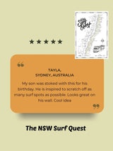 The New South Wales Surf Quest - Scratch Map SURF MAP THE QUEST MAPS 