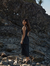 Focus Tully - Seersucker Maxi Dress - Black MAXI DRESSES AFENDS 