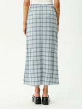 Lagoon Seersucker Maxi Skirt - Overcast Check SKIRTS AFENDS 