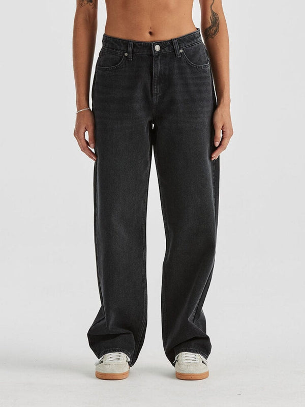 Mid Bella Baggy Relaxed Jean - Sondered Black JEANS WRANGLER 