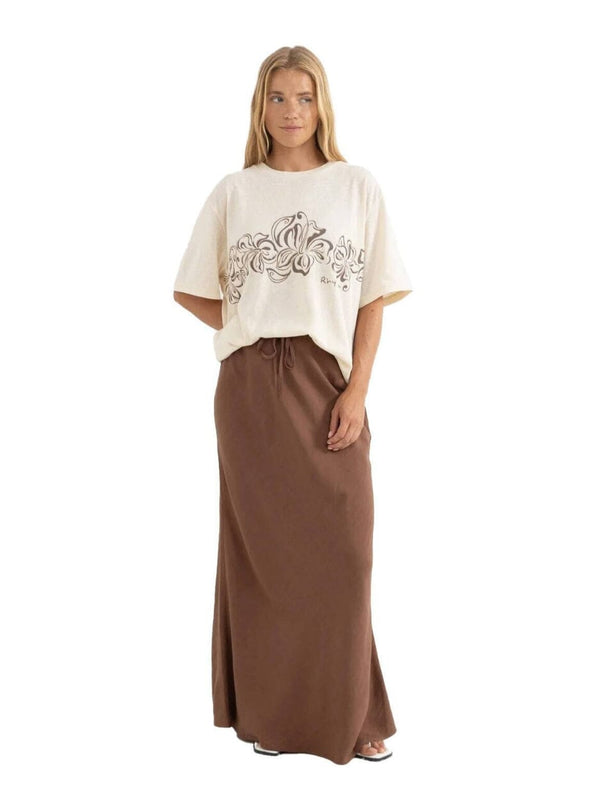 Nadia Bias Cut Maxi Skirt - Chocolate SKIRTS RHYTHM 