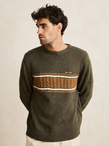 Mohair Stripe Knit - Midnight Olive JUMPER RHYTHM 