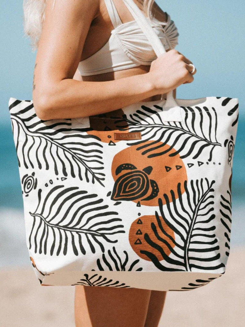 Retro Turtles Beach Tote TOTE BAG SAND CLOUD 