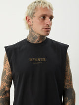 Mix Up Sleeveless Tee - Stone Black TANK TOP AFENDS 