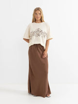 Nadia Bias Cut Maxi Skirt - Chocolate SKIRTS RHYTHM 