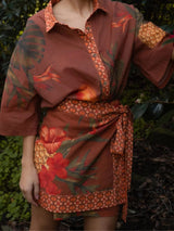 Cuban Tropical Shirt - Coffee BUTTON UP WANDERING FOLK 