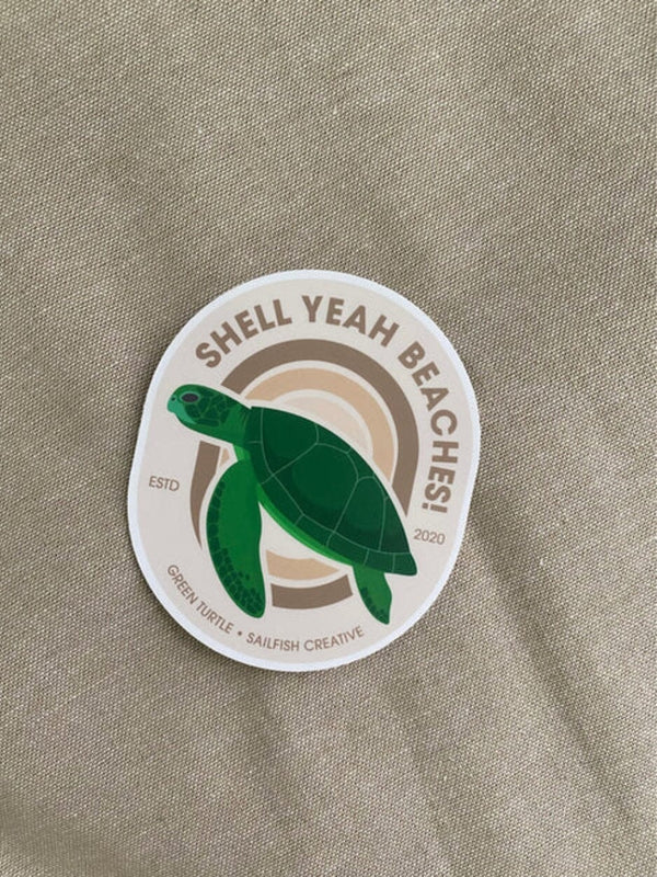 Sticker - Green Turtle Pun STICKERS SAILFISH CREATIVE 