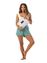 Mid Pouch Pinstripe - Black/White POUCH BAG ALOHA COLLECTION 