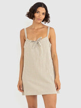 Lola Check Slip Dress - Olive DRESSES RHYTHM 