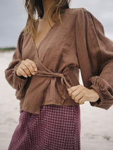 Ella Wrap Top Chocolate TOP THE BARE ROAD 