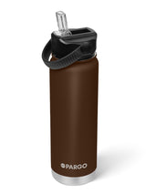 750mL Insulated Bottle w/ Straw Lid - BPA and Toxic Free - Chocolate Brown INSULATED DRINK BOTTLE PROJECT PARGO 