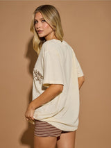 Hibiscus Oversized T-Shirt - Stone T-SHIRT RHYTHM 