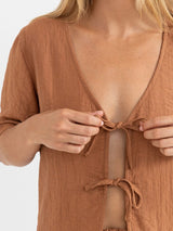 Airlie Short Sleeve Top - Almond TOP RHYTHM 