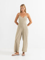 Luca Check Jumpsuit - Natural JUMPSUIT RHYTHM 