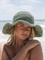 Handwoven Hemp Hat - Polly Short Brim in Aloe HEMP HAT HOBO AND HATCH 