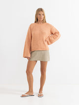 Luca Check Mini Skirt - Natural SKIRTS RHYTHM 