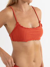 Pacific Rib Crop Top - Fire SWIM TOP RHYTHM 