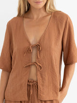 Airlie Short Sleeve Top - Almond TOP RHYTHM 