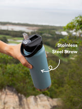 750mL Insulated Drink Bottle w/ Straw Lid - BPA and Toxic Free - Bay Blue INSULATED DRINK BOTTLE PROJECT PARGO 