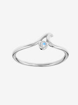 Dainty Ripple Moonstone Ring - Silver RINGS MIDSUMMER STAR 