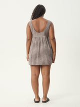 Jesse Seersucker Mini Dress - Coffee Check MINI DRESSES AFENDS 
