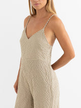Luca Check Jumpsuit - Natural JUMPSUIT RHYTHM 