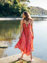 Iris Sun Dress - Red MAXI DRESSES ISLE OF WILD 