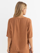 Airlie Short Sleeve Top - Almond TOP RHYTHM 