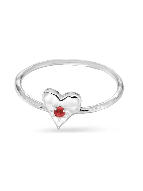 Love Heart Garnet Ring RINGS MIDSUMMER STAR 