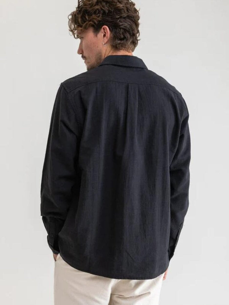 Classic Linen Ls Shirt - Vintage Black LONG SLEEVE RHYTHM 