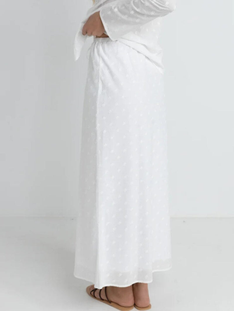 Mirage Bias Cut Maxi Skirt - White SKIRTS RHYTHM 