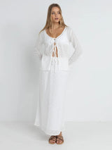 Mirage Bias Cut Maxi Skirt - White SKIRTS RHYTHM 