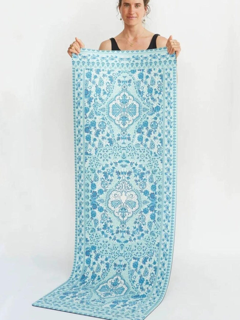 Aqua Enchanted Garden Yoga Mat + Strap YOGA MAT YOGI PEACE CLUB 