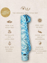 Aqua Enchanted Garden Yoga Mat + Strap YOGA MAT YOGI PEACE CLUB 