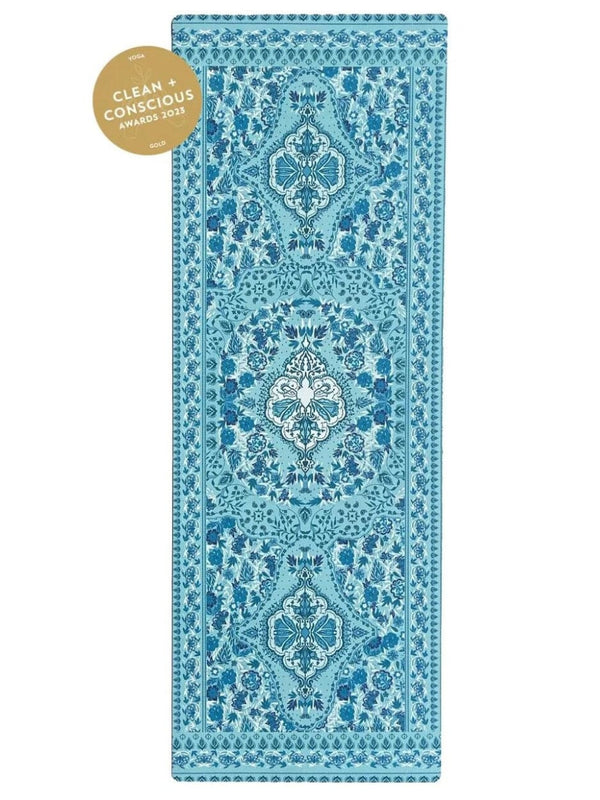Aqua Enchanted Garden Yoga Mat + Strap YOGA MAT YOGI PEACE CLUB 