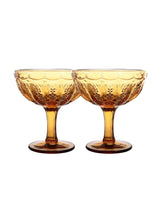 Margarita Set of 2 - Amber GLASS WANDERING FOLK 