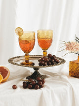Goblet Set of 2 - Amber GLASS WANDERING FOLK 